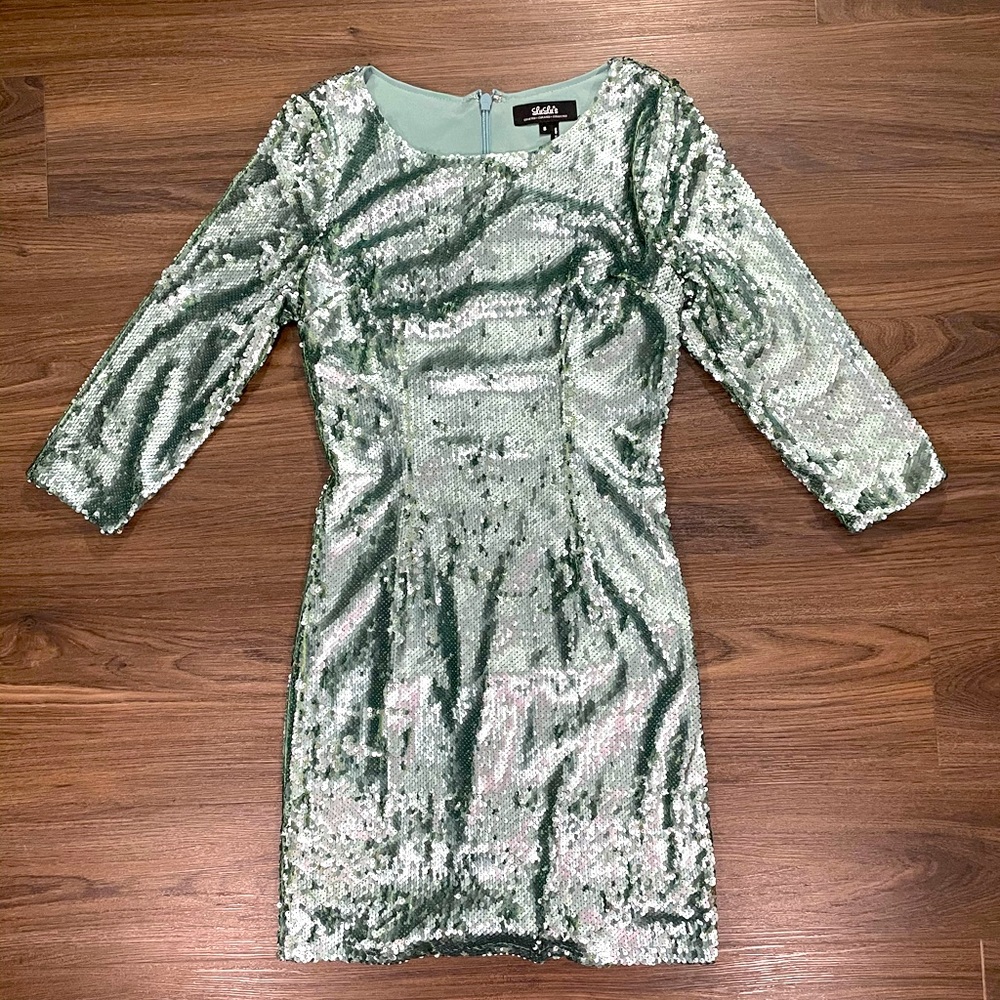 Chrome Mint Sequin Mini Dress